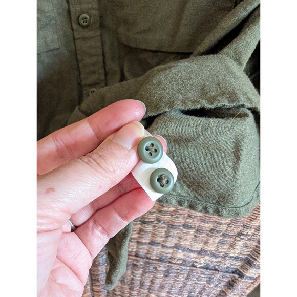 REI Co-op Flannel Button Up Shirt Mens Large Green Outdoor Camp Hiking Gorpcore - Picture 7 of 8